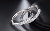 4ct Round Cut Diamond Round Shape Party Wear Hoop Earrings 14k White Gold Finish