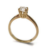 0.4ct Round Cut Diamond Engagement Ring 14k Yellow Gold Finish Solitaire Women