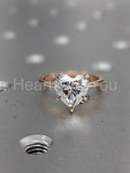 1ct Heart Cut Simulated Diamond Solitaire Engagement Ring 14k Rose Gold Plated