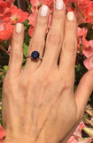 2.1ct Round Cut Blue Sapphire Round Diamond Accent Ring 14k Yellow Gold Finish