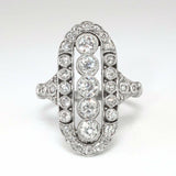 5ct Round Cut Diamond Edwardian Vintage Engagement Ring 14k White Gold Finish