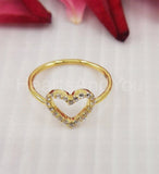 0.5ct Round Cut Moissanite Open Heart Love Engagement Ring 14k YellowGold Plated