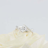 1ct Princess Cut Diamond Engagement Ring Twist Infinity Shank 14k WhiteGold Over