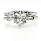 5Ct Heart Cut Diamond Bridal Set Engagement Ring Band 18K White Gold Finish