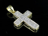 0.75ct Round Cut VVS1D Diamond Hip Hop Iced Cross Pendant 14k Yellow Gold Finish