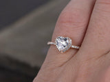 1ct Heart Cut VVS1 Diamond Valentine Unique Engagement Ring 14k Rose Gold Finish