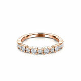 Prong Set Half Eternity Wedding Band 0.5ct Round Cut Diamond 14k RoseGold Finish