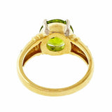 2ct Round Cut Green Peridot Engagement Ring Accent Solitaire 14k YellowGold Over