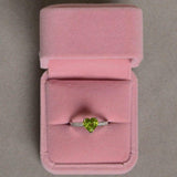 2.5ct Heart Cut Green Peridot Solitaire Women Engagement Ring 14k WhiteGold Over