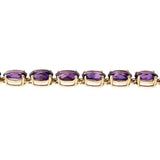 15ct Oval Cut Purple Amethyst Elegant Tennis Bracelet 14k Yellow Gold Finish