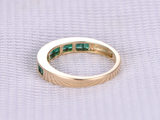 1.2ct Princess Cut Green Emerald Wedding Band Half Eternity 14k Yellow Gold Over