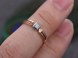 0.4ct Round Cut Diamond Engagement Ring 14k Rose Gold Finish Bridal Wedding Band