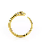 1.5ct Round Cut Diamond Engagement Ring Snake Design Open 14k Yellow Gold Finish