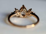 1.6ct Engagement Ring Pear Cut Peach Morganite Leaf Accent 14k Yellow Gold Over