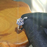 2ct Round Diamond Engagement Ring Solitaire with Accents 18k White Gold Finish