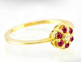 1.5ct Round Cut Pink Ruby Floral Minimalist Engagement Ring 14k Yellow Gold Over