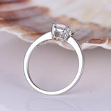 Solitaire Promise Engagement Ring 1ct Oval Cut Diamond 14k White Gold Finish