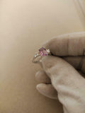 2ct Engagement Ring Emerald Cut Pink Sapphire Three Stone 14k White Gold Finish