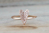 1ct Round Cut Diamond Engagement Ring 14k Rose Gold Finish Heart Shape Solitaire