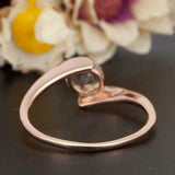 1.2ct Round Cut Peach Morganite Engagement Ring 14k RoseGold Finish Unique Women