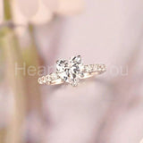 1ct Heart Simulated Diamond Solitaire with Accents Ring 14k White Gold Plated