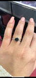 3Ct Round Cut Black Diamond Hidden Halo Solitaire Ring 18K White Gold Finish