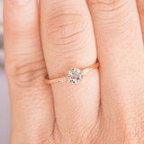 0.7ct Round Cut Peach Morganite Engagement Ring Minimalist 14k Rose Gold Finish