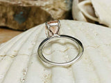 2.5ct Engagement Ring Cushion Cut Peach Morganite Solitaire 14k WhiteGold Finish