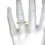 Solitaire with Round Accents Ring 2.25ct Oval Cut Diamond 14k Yellow Gold Finish