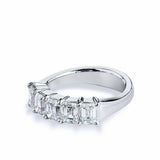 2.25ct Emerald Cut Diamond Wedding Ring Band Prong Set 14k White Gold Finish