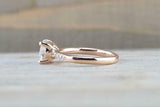 1.3ct Round Cut Morganite Engagement Ring 14k Rose Gold Finish Diamond Accents