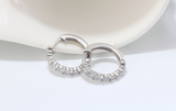 2ct Round Cut VVS1D Diamond Stylish Design Hoop Earrings 14k White Gold Finish