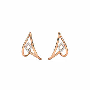 0.7ct Drop Earrings Round Cut Diamond Geometric Stylish 14k Rose Gold Finish