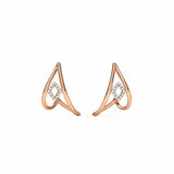 0.7ct Drop Earrings Round Cut Diamond Geometric Stylish 14k Rose Gold Finish