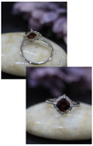 2ct Cushion Cut Red Garnet Engagement Ring 14k White Gold Finish Cocktail Party