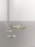 1ct Heart Simulated Diamond Solitaire with Accents Ring 14k Yellow Gold Plated