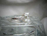 Five Stone Engagement Ring 2.5ct Emerald Cut VVS1D Diamond 14k White Gold Finish