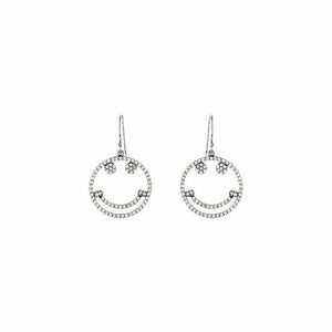 1ct Round Cut VVS1 Diamond Smiley Face Drop Earrings Women 14k White Gold Finish