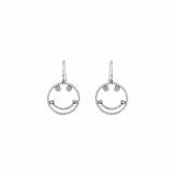 1ct Round Cut VVS1 Diamond Smiley Face Drop Earrings Women 14k White Gold Finish