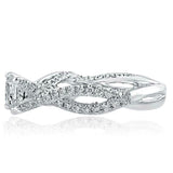 1.7ct Princess Cut Diamond Engagement Ring Twisted Infinity 14k WhiteGold Finish