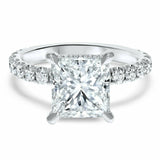 2.2ct Engagement Ring Princess Cut Diamond Accent Solitaire 14k WhiteGold Finish