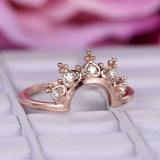 1ct Round Cut VVS1D Diamond Engagement Ring Princess Crown 14k Rose Gold Finish