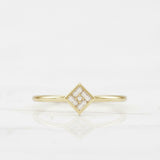 Dainty Minimalist Engagement Ring 0.3ct Baguette Cut Diamond 14k YellowGold Over