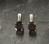 2ct Drop Earrings Oval Cut Red Garnet Solitaire Design 14k White Gold Finish