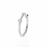 0.9ct Round Cut Diamond Wedding Band Bezel Set Stackable 14k White Gold Finish