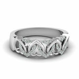 1ct Round Cut Diamond Interweaved Heart Wedding Ring Band 14k White Gold Finish