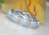 5Ct Round Cut DVVS1 Diamond Infinity Cluster Wedding Band 14K White Gold Finish