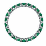 2.5ct Round Cut Green Emerald Wedding Band Iced Full Eternity 14k WhiteGold Over