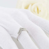 0.6ct Round Cut Diamond Wedding Ring Band Minimalist Crown 14k White Gold Finish