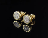 0.4ct Round Cut Diamond Bezel Cluster Stud Earrings Women 14k Yellow Gold Finish